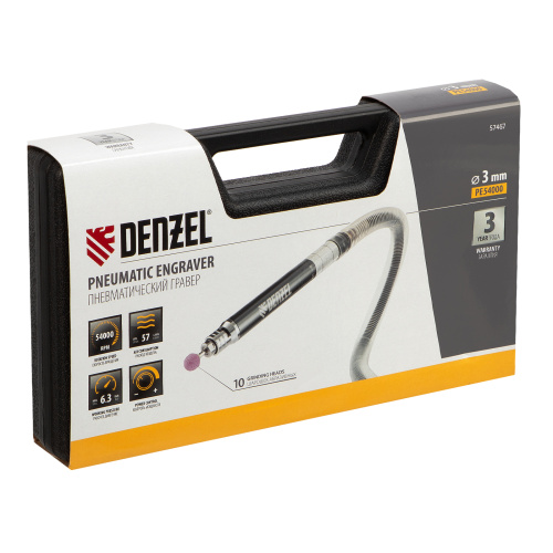 Пневматический гравер PE54000, 54000 об/мин, 3 мм, 57 л/мин Denzel по ценам производителя в Воронеже с доставкой по всей России