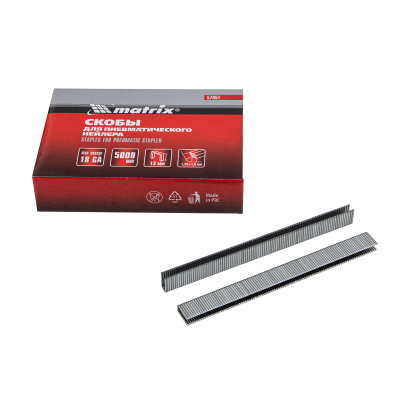 Скобы для пневматического степлера 18GA, 1.25 х 1 мм, длина 13 мм, ширина 5,7 мм, 5000 шт Matrix по ценам производителя в Воронеже с доставкой по всей России
