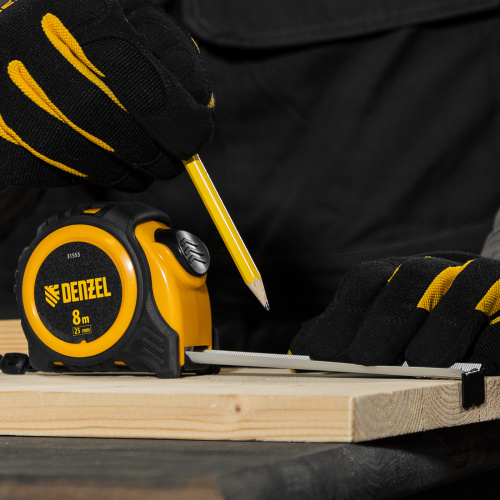 Рулетка 8м х 25мм, обрезиненный корпус, автоматическая фиксация Denzel по ценам производителя в Воронеже с доставкой по всей России
