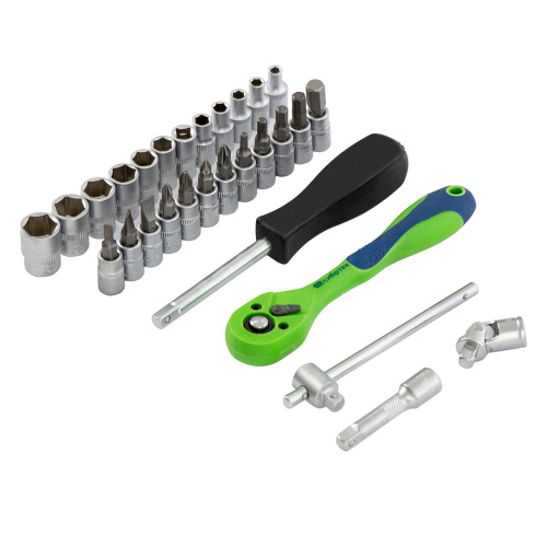 Набор инструментов 29 предметов, CrV, 1/4" Сибртех по ценам производителя в Воронеже с доставкой по всей России