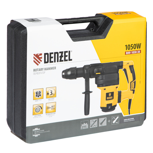 Перфоратор электрический RHV-1050-38-max, SDS-max, 1050 Вт, 10 Дж, 2 плюс 1 режим Denzel по ценам производителя в Воронеже с доставкой по всей России