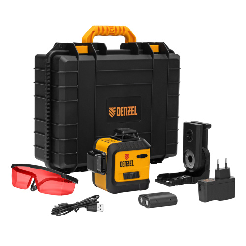 Лазерный уровень мультипризменный LX 360-3 Red, 30 м, 635 нм, аккумулятор Li 2800 мАч, резьба 5/8" Denzel по ценам производителя в Воронеже с доставкой по всей России