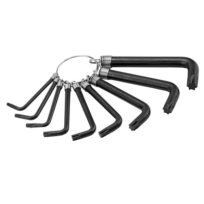 Набор ключей имбусовых Torx 9 шт: T10, 15, 20, 25, 27, 30, 40, 45, 50, оксидированные, на кольце Sparta по ценам производителя в Воронеже с доставкой по всей России