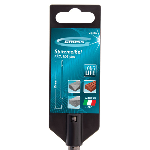 Зубило пикообразное 250 мм, Pro, SDS Plus Gross по ценам производителя в Воронеже с доставкой по всей России