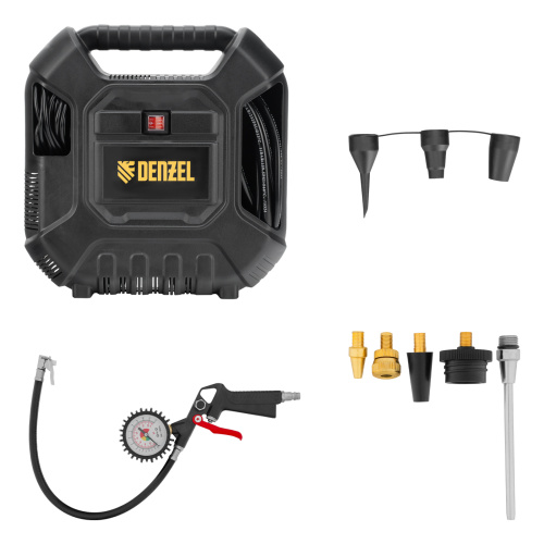 Компрессор воздушный DL1100 1.1 кВт, 180 л/мин, с набором аксессуаров Denzel по ценам производителя в Воронеже с доставкой по всей России