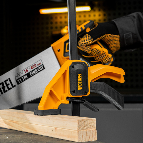 Струбцина F-образная, быстрозажимная, 300 х 80 мм, усиленный нейлоновый корпус Denzel по ценам производителя в Воронеже с доставкой по всей России