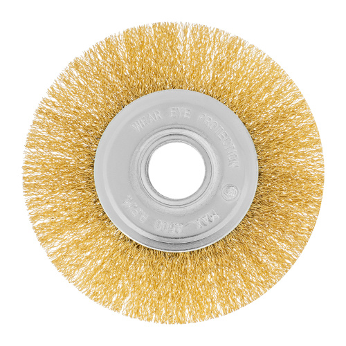 Щетка для УШМ, 125 мм, посадка 22.2 мм, плоская, латунированная витая проволока Matrix по ценам производителя в Воронеже с доставкой по всей России