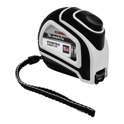 Рулетка Autostop,5 м х 19 мм,двухкомпонентный корпус,автоматическая фиксация,Pro Matrix по ценам производителя в Воронеже с доставкой по всей России