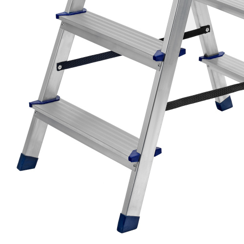 Стремянка двусторонняя 4 ступени, алюминиевая, Сибртех по ценам производителя в Воронеже с доставкой по всей России