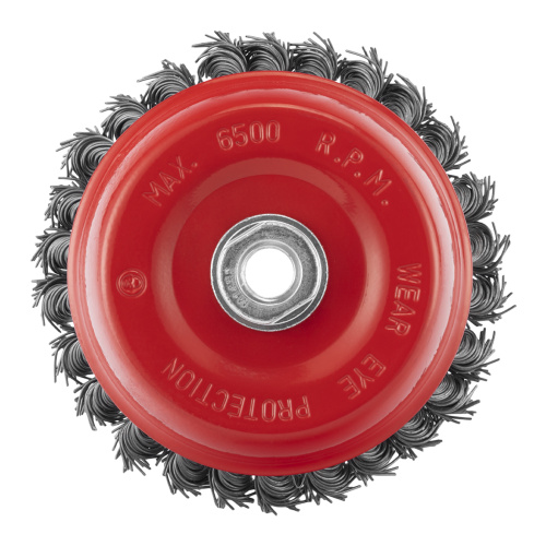 Щетка для УШМ, 125 мм, М14, "чашка", крученая проволока 0.8 мм Matrix по ценам производителя в Воронеже с доставкой по всей России