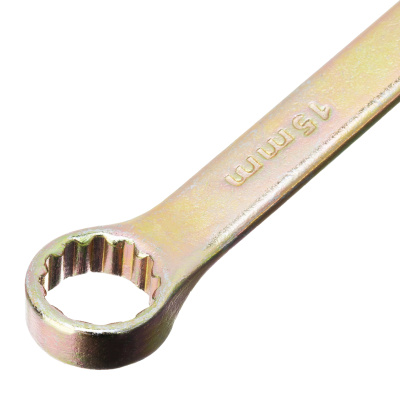 Ключ комбинированный, 15 мм, желтый цинк Сибртех по ценам производителя в Воронеже с доставкой по всей России