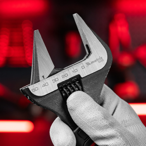 Ключ разводной, тонкие губки, фосфатированный, двухкомпонентная рукоятка, 250 мм, PRO Matrix по ценам производителя в Воронеже с доставкой по всей России