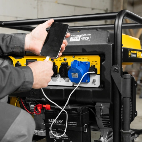 Генератор бензиновый PS 70 EA, 7.0 кВт, 230 В, 25 л, коннектор автоматики, электростартер Denzel по ценам производителя в Воронеже с доставкой по всей России