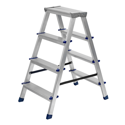 Стремянка двусторонняя 4 ступени, алюминиевая, Сибртех по ценам производителя в Воронеже с доставкой по всей России