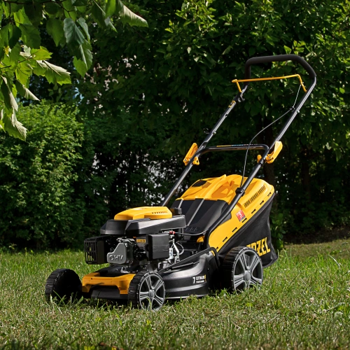Газонокосилка бензиновая GLD-460, 146 куб.см, ширина 46 см, ручная, 7 уровней, травосборник 50 л Denzel по ценам производителя в Воронеже с доставкой по всей России