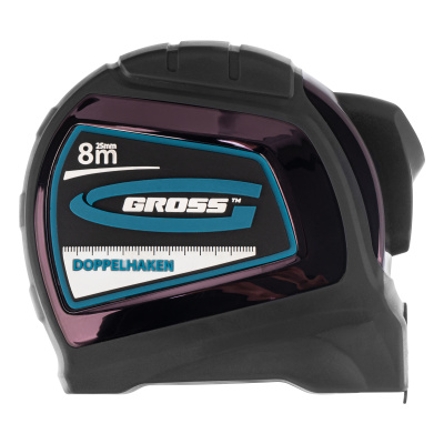 Рулетка "Doppelhaken",8 м x 25 мм,двухсторонний зацеп,Нейлон,двусторонняя шкала,автоматическая фиксация Gross по ценам производителя в Воронеже с доставкой по всей России
