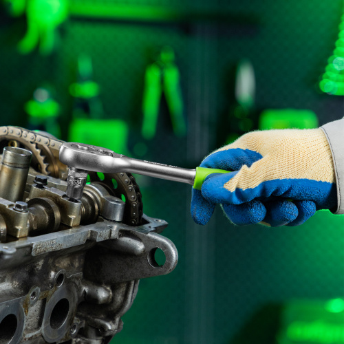 Ключ-трещотка 3/8", 45 зубьев, с быстрым сбросом, матовый хром Сибртех по ценам производителя в Воронеже с доставкой по всей России