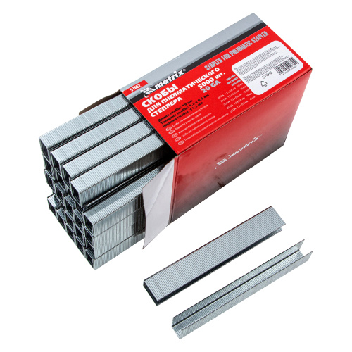 Скобы для пневматического степлера, 19 мм, ширина 1.2 мм, толщина 0.6 мм, ширина скобы 11.2 мм, 5000 шт Matrix по ценам производителя в Воронеже с доставкой по всей России