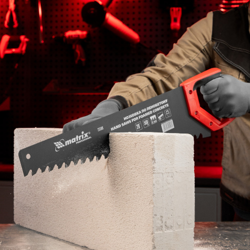Ножовка по пенобетону, 500 мм, защитное покрытие, твердосплавные напайки на зубья, двухкомпонентная рукоятка Matrix по ценам производителя в Воронеже с доставкой по всей России