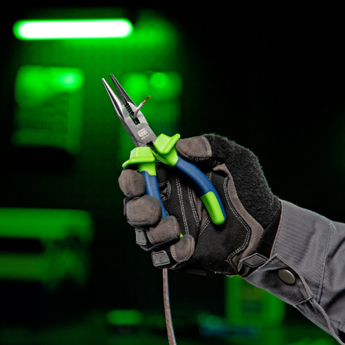 Длинногубцы прямые, 160 мм, двухкомпонентные рукоятки Сибртех по ценам производителя в Воронеже с доставкой по всей России