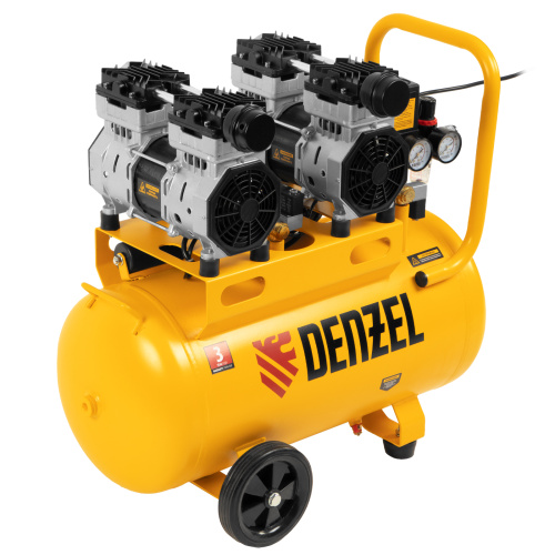 Компрессор безмасляный, малошумный DLS 1500/50, 1500 ВТ, 2x750, 50 л, 260 л/мин Denzel по ценам производителя в Воронеже с доставкой по всей России