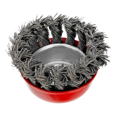 Щетка для УШМ, 65 мм, М14, "чашка", крученая проволока 0.5 мм Matrix по ценам производителя в Воронеже с доставкой по всей России