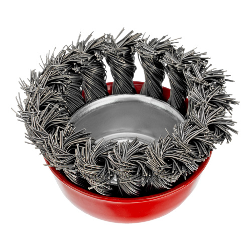 Щетка для УШМ, 65 мм, М14, "чашка", крученая проволока 0.5 мм Matrix по ценам производителя в Воронеже с доставкой по всей России