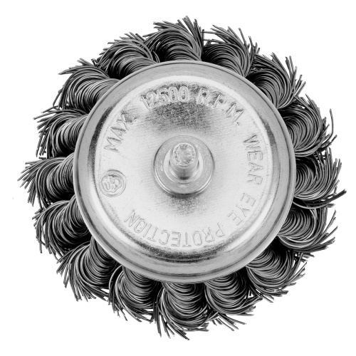 Щетка для дрели, 65 мм, "чашка" со шпилькой, крученая металлическая проволока Matrix по ценам производителя в Воронеже с доставкой по всей России