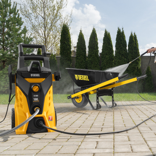 Моечная машина высокого давления R-180i, 2400 Вт, 180 бар, 7.5 л/мин, асинхронный двигатель Denzel по ценам производителя в Воронеже с доставкой по всей России