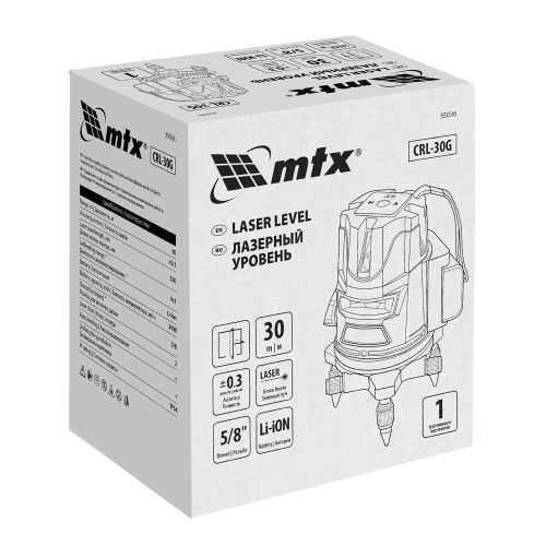 Лазерный уровень CRL-30G, 30 м, зеленый луч, акк. Li 2400 mah, резьба 5/8" MTX по ценам производителя в Воронеже с доставкой по всей России