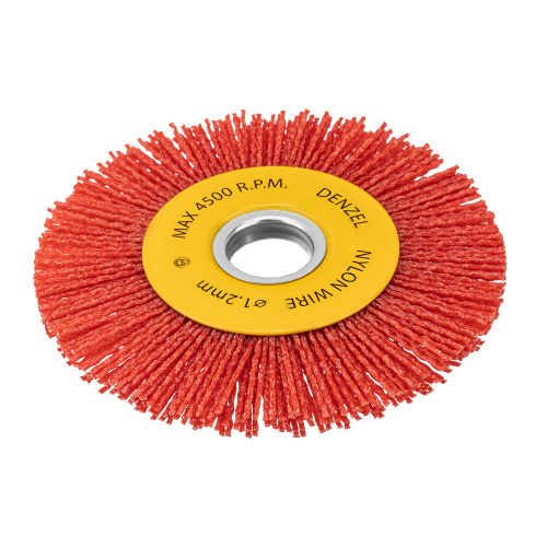 Щетка для УШМ, 125 мм, Плоская, нейлоновая щетина, посадка 22,2 мм Denzel по ценам производителя в Воронеже с доставкой по всей России