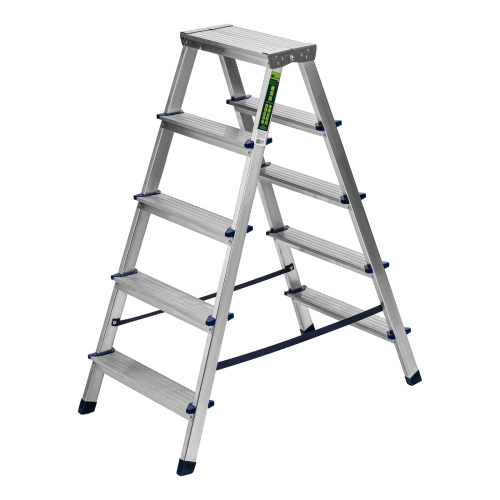 Стремянка двусторонняя 5 ступеней, алюминиевая, Сибртех по ценам производителя в Воронеже с доставкой по всей России