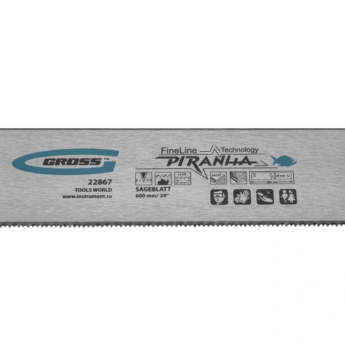 Пильное полотно для прецизионного стусла "Piranha", 600 мм, каленый зуб 2D, 14 TPI Gross по ценам производителя в Воронеже с доставкой по всей России