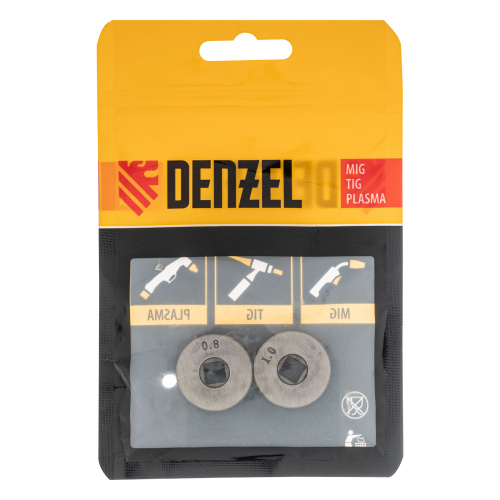 Подающий ролик, U профиль зубчатый под флюсовую проволоку 0,8-1мм посадка квадрат, 2 шт Denzel по ценам производителя в Воронеже с доставкой по всей России