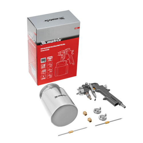 Краскораспылитель пневматический с нижним бачком V 1, 0 л, сопло D 1.2, 1.5 и 1.8 мм Matrix по ценам производителя в Воронеже с доставкой по всей России