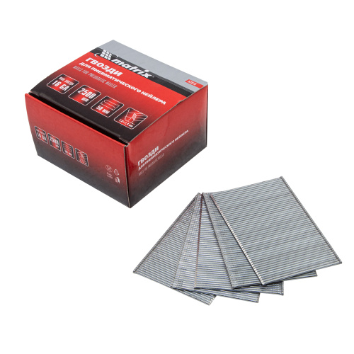 Гвозди для пневматического нейлера 16GA, сечение 1.6 х 1.4, длина 50 мм, 2500 шт Matrix по ценам производителя в Воронеже с доставкой по всей России