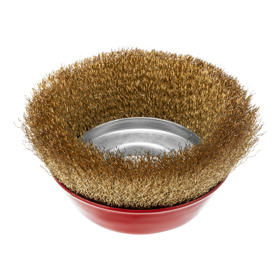 Щетка для УШМ, 150 мм, М14, "чашка", латунированная витая проволока Matrix по ценам производителя в Воронеже с доставкой по всей России