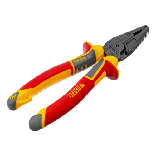 Плоскогубцы комбинированные, диэлектрические трехкомпонентные рукоятки до 1000 В, 180 мм Denzel по ценам производителя в Воронеже с доставкой по всей России