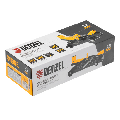 Домкрат гидравлический подкатной с фиксатором, 2,8 т, 135-385 мм Denzel по ценам производителя в Воронеже с доставкой по всей России