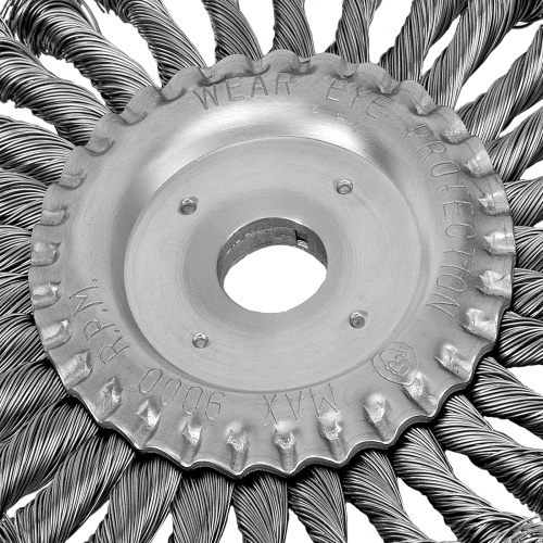 Щетка для УШМ 175 мм, посадка 22.2 мм, плоская, крученая металлическая проволока Сибртех по ценам производителя в Воронеже с доставкой по всей России