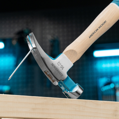 Молоток-гвоздодер, 450 г, угол 75, магнит, обрезиненная рукоятка American hickory GROSS по ценам производителя в Воронеже с доставкой по всей России