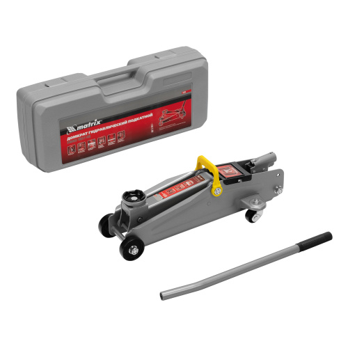 Домкрат гидравлический подкатной, 2 т, высота подъема 135-385 мм, в пластиковый кейсе Matrix по ценам производителя в Воронеже с доставкой по всей России
