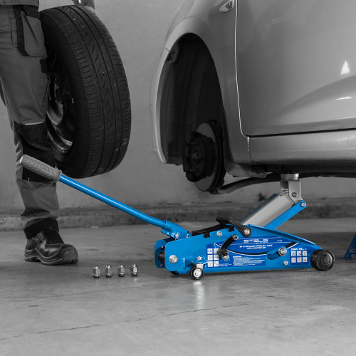 Домкрат гидравлический подкатной 2.5 т, с фиксатором, Safety Pin, 140-385 мм Stels по ценам производителя в Воронеже с доставкой по всей России