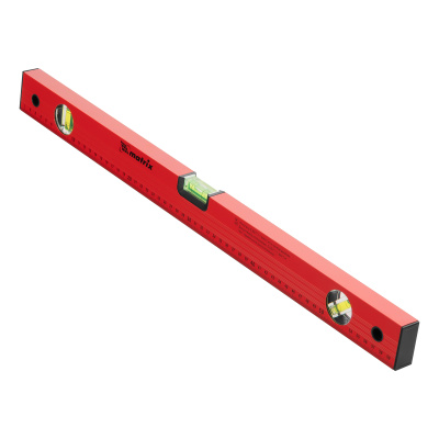 Уровень алюминиевый, 600 мм, 3 глазка, красный, линейка Matrix по ценам производителя в Воронеже с доставкой по всей России