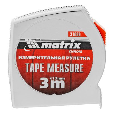 Рулетка Chrom,3 м x 13 мм,хромированный корпус Matrix по ценам производителя в Воронеже с доставкой по всей России
