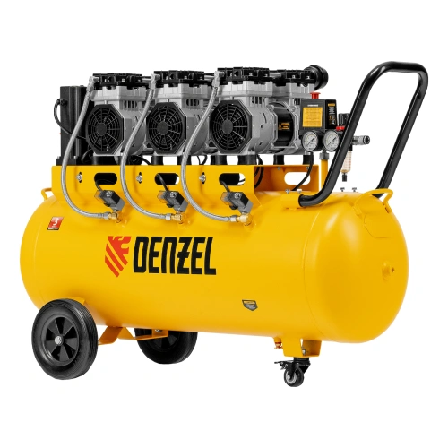 Компрессор безмасляный, малошумный  DLS 2250/100, 2250 Вт, 3x750, 100 л, 410 л/мин блок управления/ Denzel по ценам производителя в Воронеже с доставкой по всей России