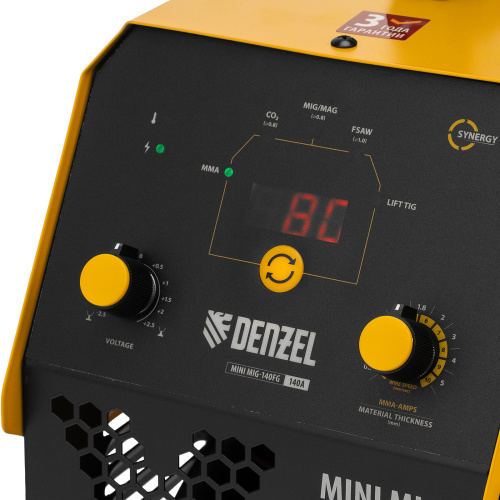 Аппарат инвертор. полуавтомат. сварки Mini MIG-140FG, 140 А, ПВ 60% Denzel по ценам производителя в Воронеже с доставкой по всей России