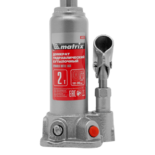 Домкрат гидравлический бутылочный, 2 т, высота подъема 181-345 мм Matrix по ценам производителя в Воронеже с доставкой по всей России