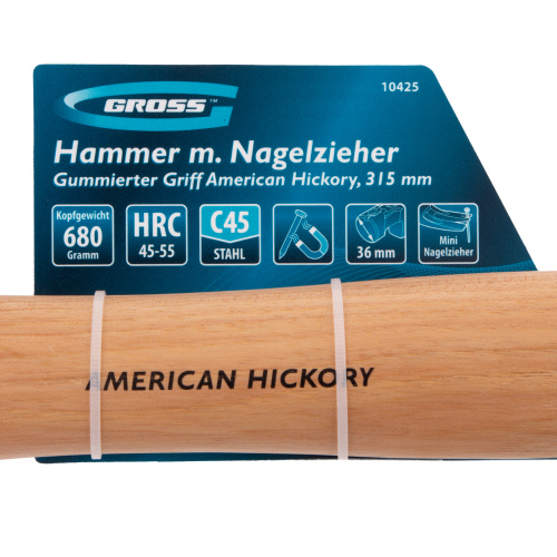 Молоток-гвоздодер, 680 г, угол 75, магнит, обрезиненная рукоятка AMERICAN HICKORY GROSS по ценам производителя в Воронеже с доставкой по всей России
