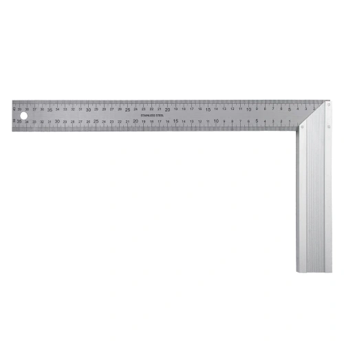 Угольник стальной 400 мм, нержавеющая сталь, градуировка, алюминиевое основание Denzel по ценам производителя в Воронеже с доставкой по всей России